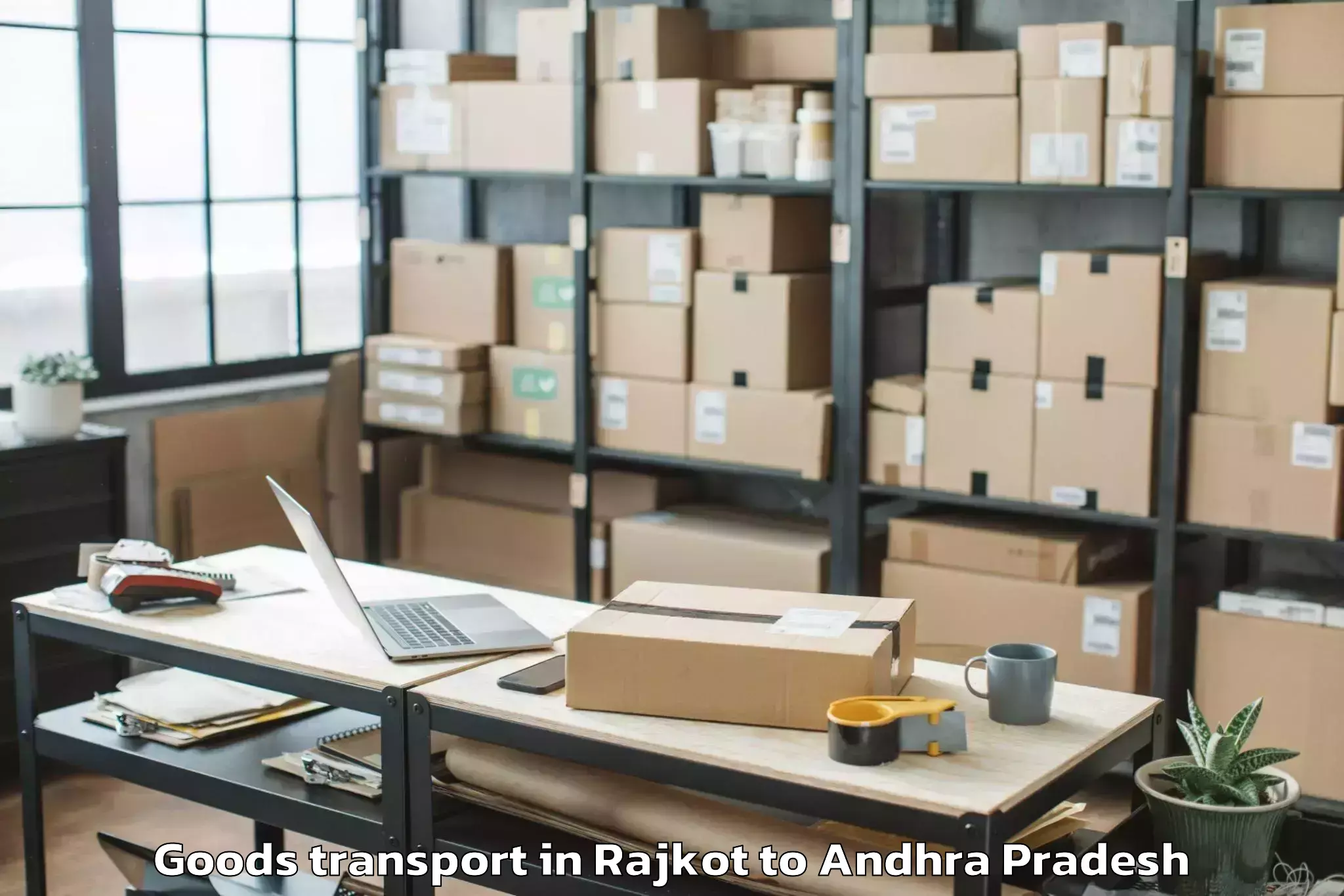 Hassle-Free Rajkot to Atchutapuram Goods Transport